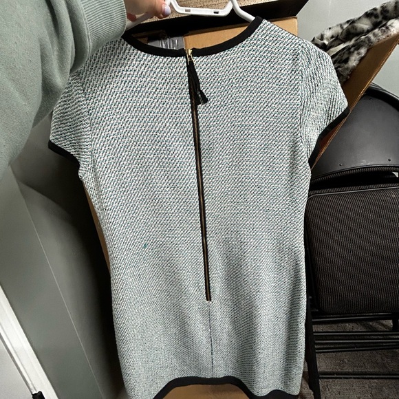 Tweed dress (blue/green, white and black - Picture 3 of 4